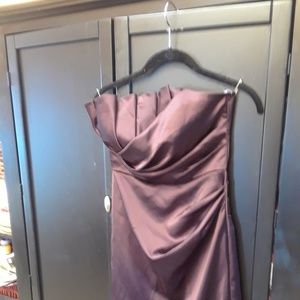 DAVID'S BRIDAL STRAPLESS RUFFLE/PLEAT FORMAL DRESS 2